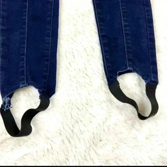 RARE ANA Pinstripe Stirrup “90’s Style” High Rise Skinny Denim Pants Size 4 - Picture 11 of 12